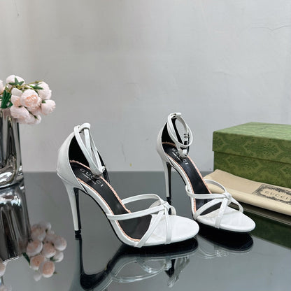 GG 105 STRAPPY SANDAL WHITE LAMBSKIN