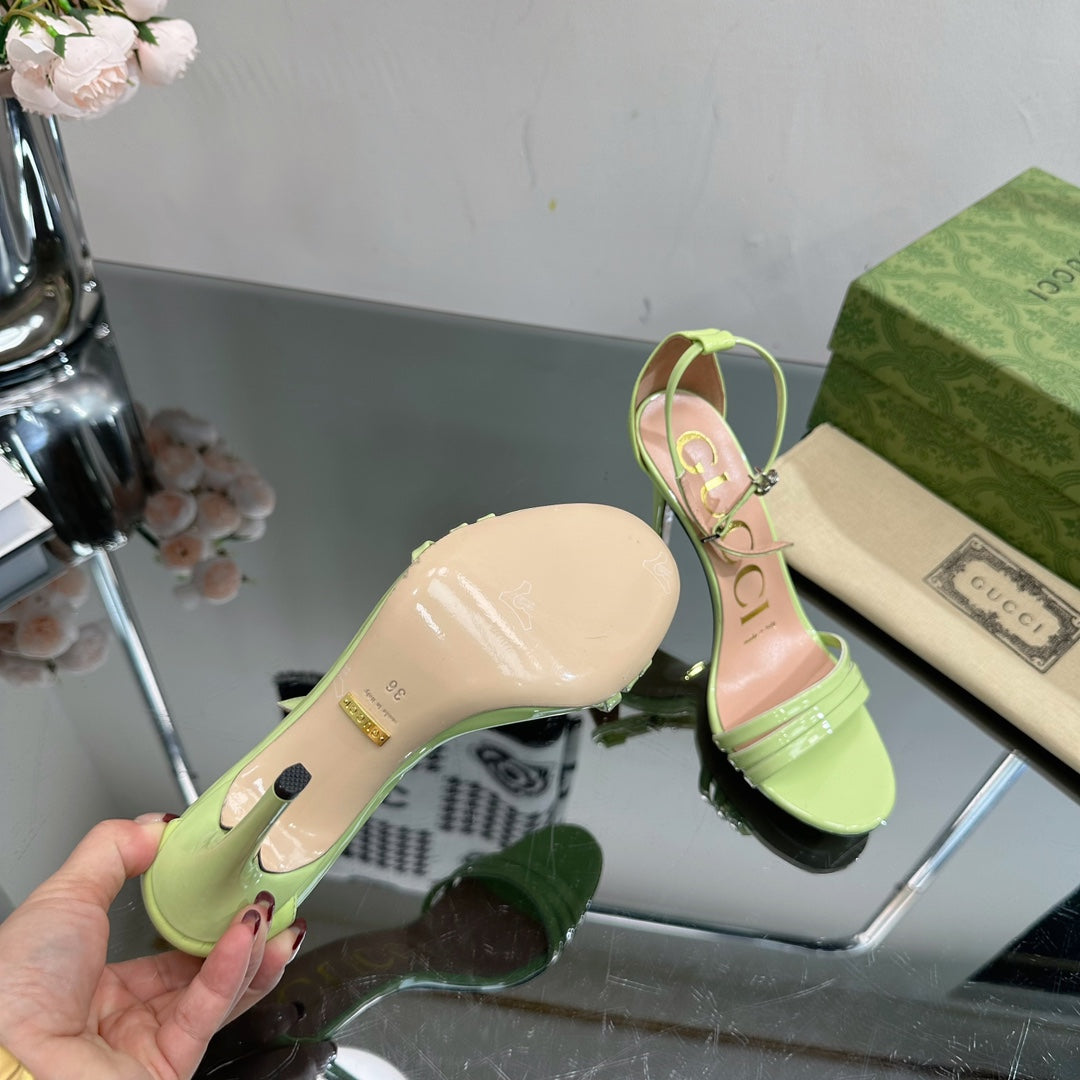 GG 105 HIGH HEEL SANDAL LIME LAMBSKIN