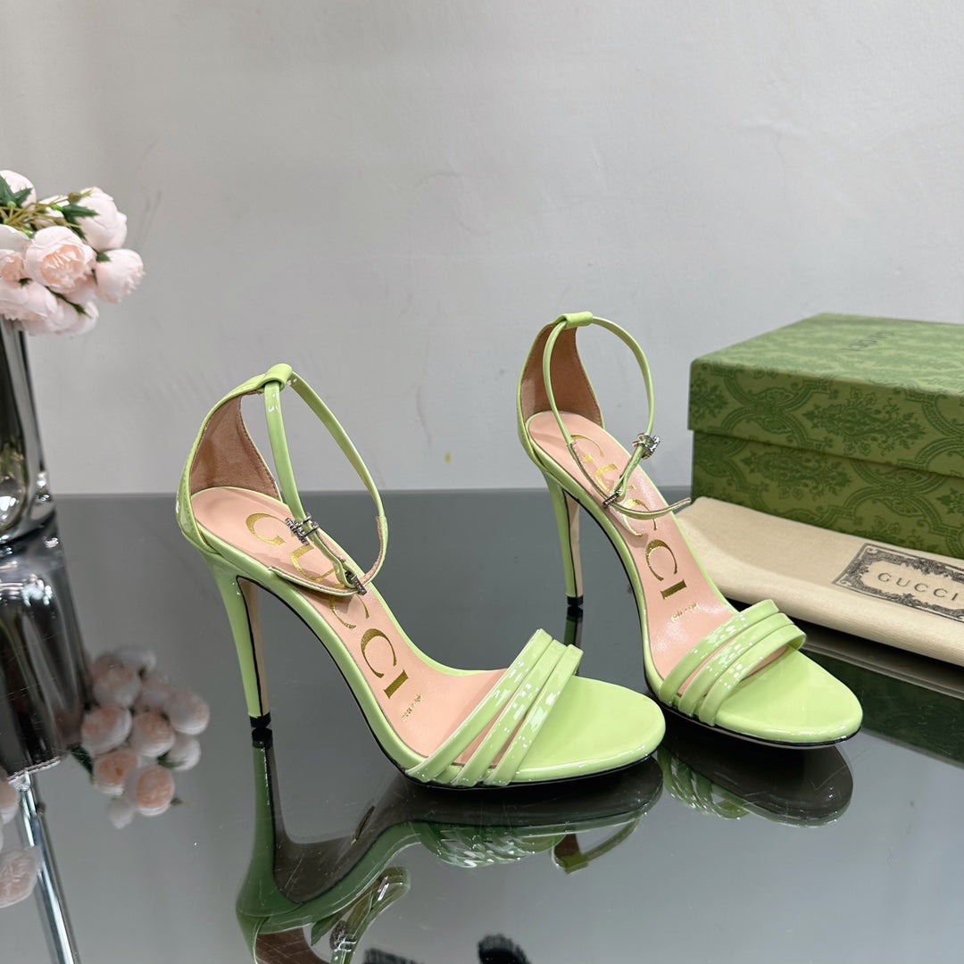 GG 105 HIGH HEEL SANDAL LIME LAMBSKIN
