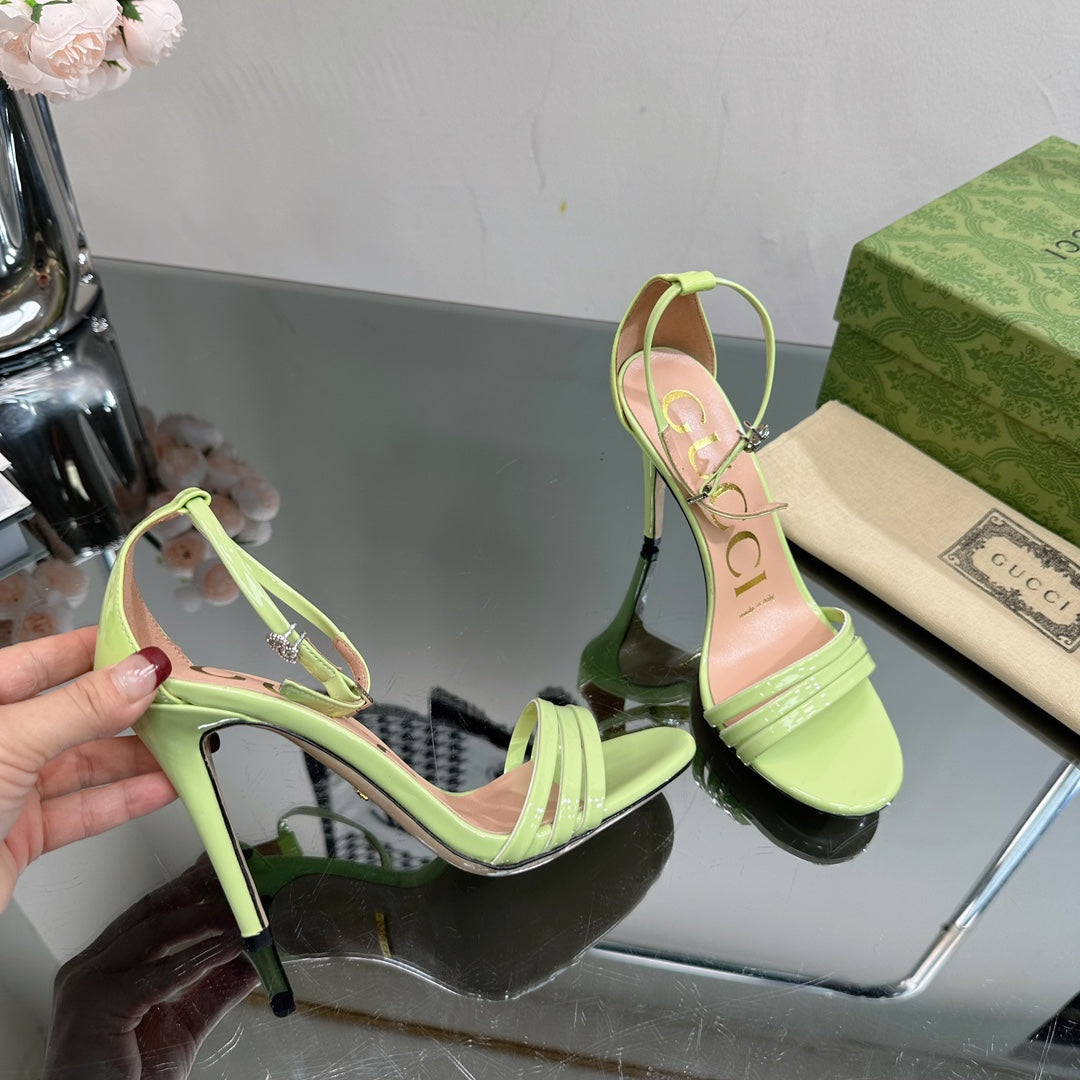 GG 105 HIGH HEEL SANDAL LIME LAMBSKIN