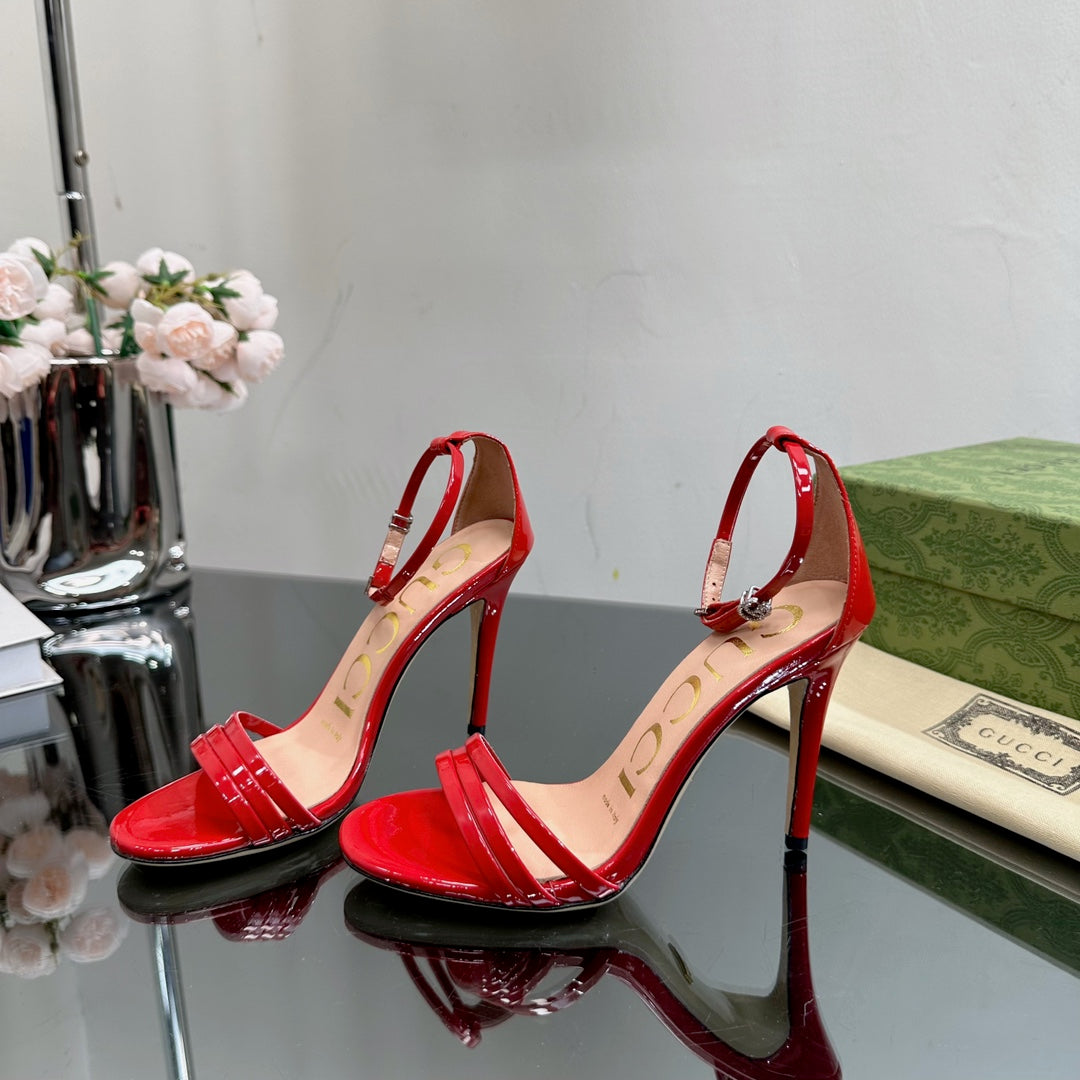 GG 105 HIGH HEEL SANDAL CRIMSON LAMBSKIN