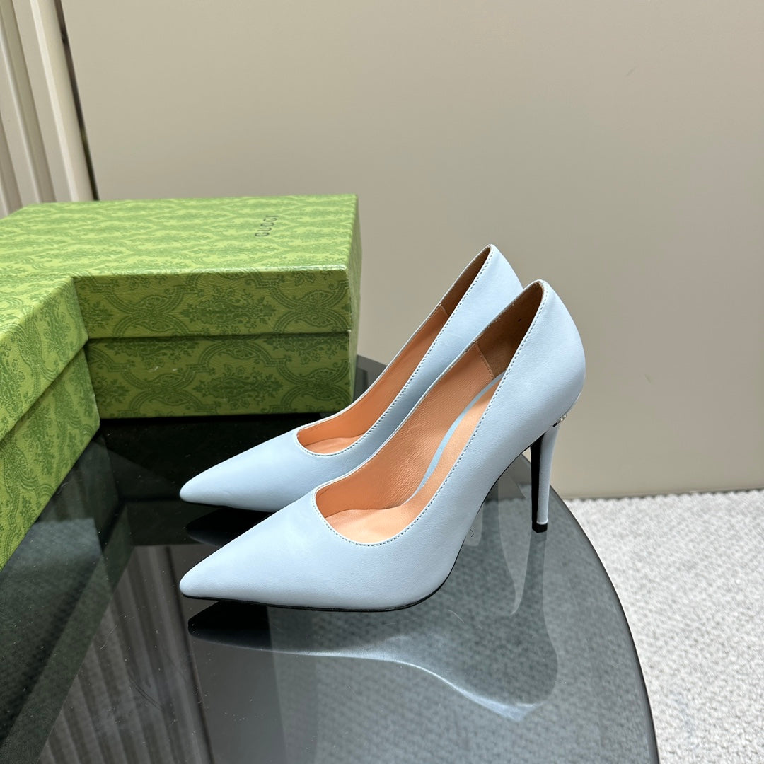 GG 105 BASIC HIGH HEEL PASTEL BLUE LAMBSKIN