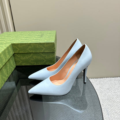 GG 105 BASIC HIGH HEEL PASTEL BLUE LAMBSKIN