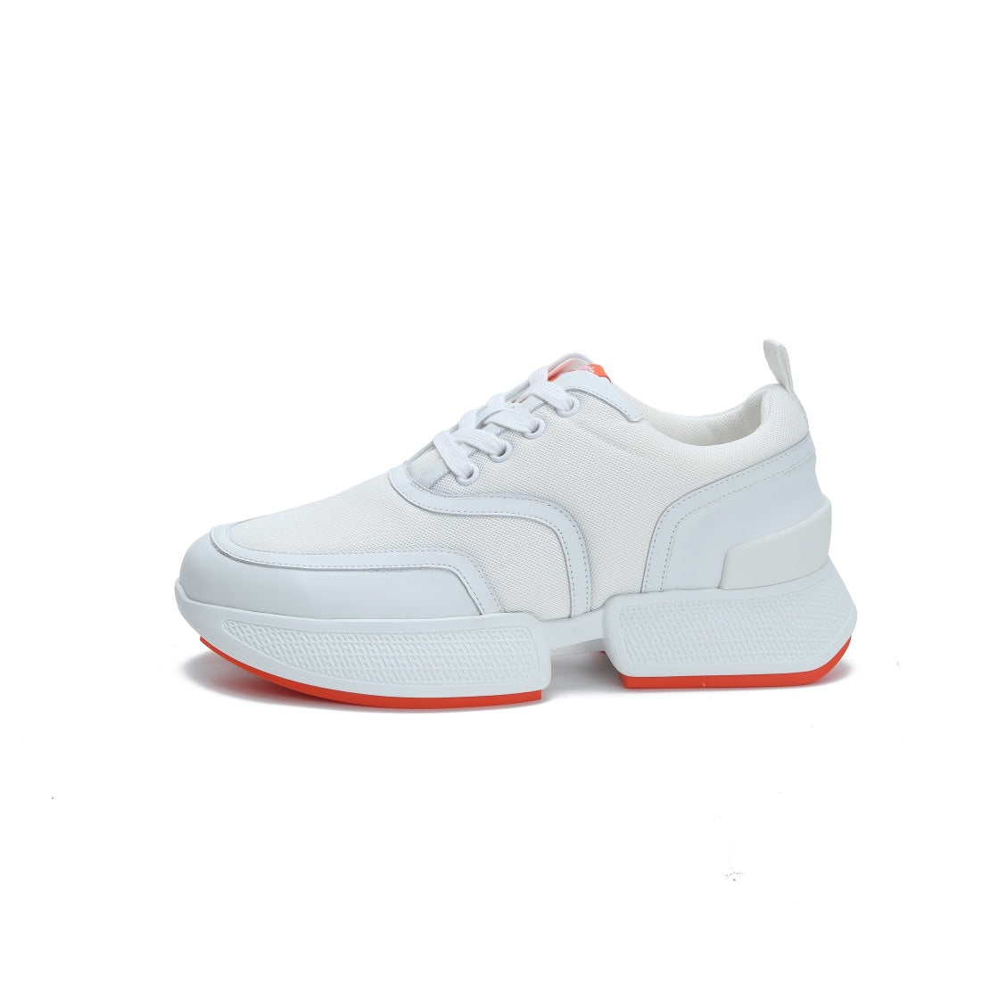 GIGA SNEAKER IN WHITE CREAM STITCHED MESH AND CALFSKIN
