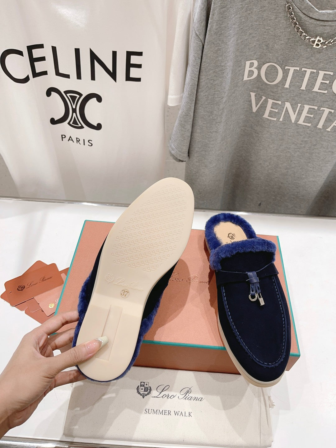 LP CHARMS WALK BABOUCHE LOAFERS INDIGO FLEECE