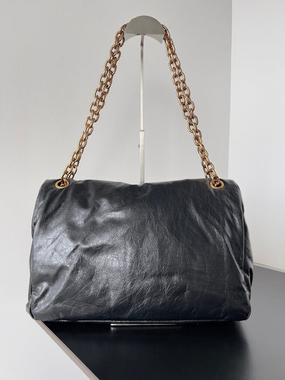 MONACO MEDIUM BAG 32 IN BLACK ARENA CALFSKIN GOLD HARDWARE