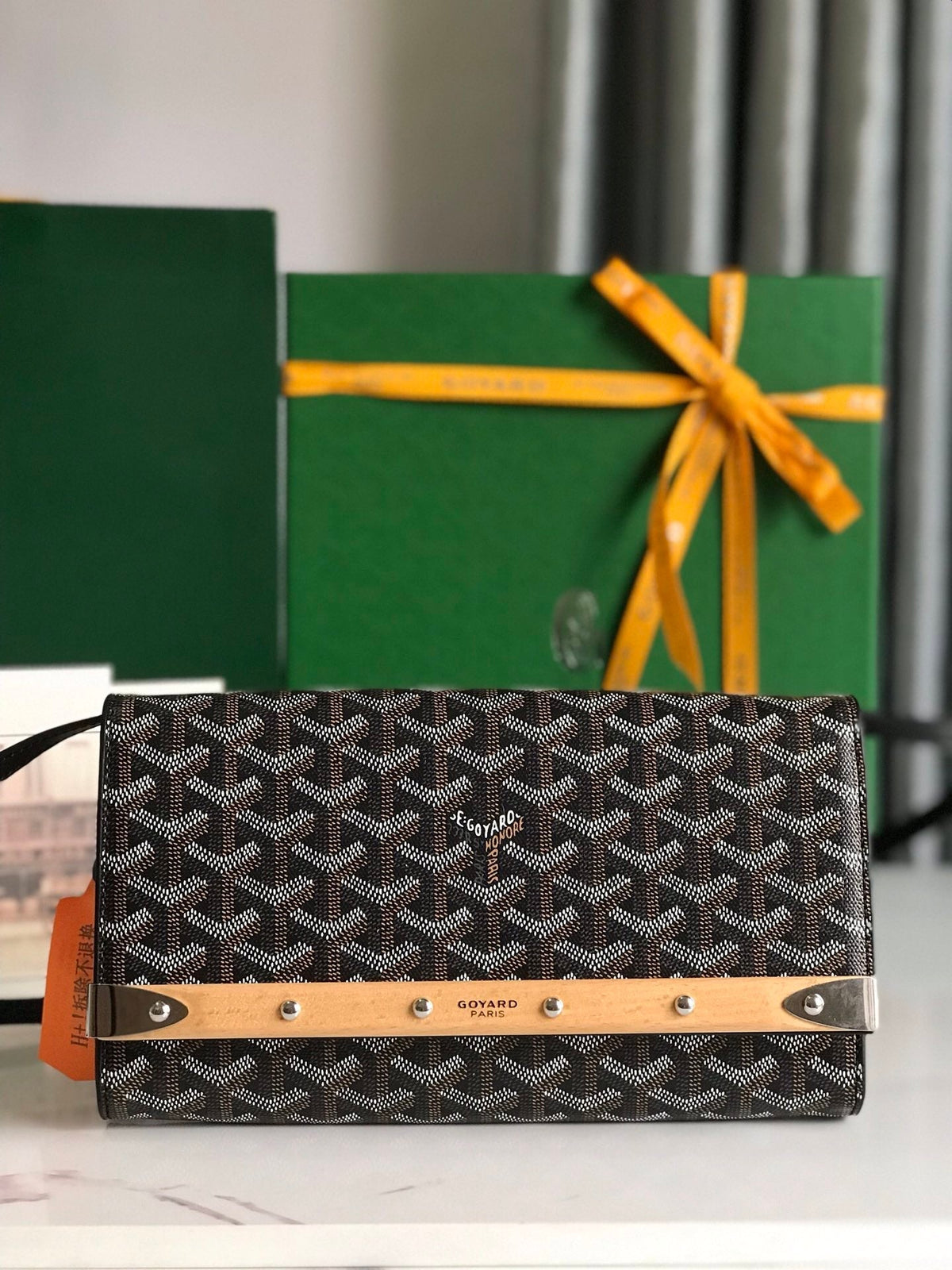MONTE-CARLO PM CLUTCH 25 IN BLACK GOYARDINE CANVAS