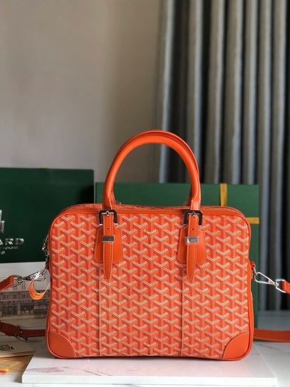 AMBASSADE DOCUMENT CASE 35 IN ORANGE GOYARDINE CANVAS