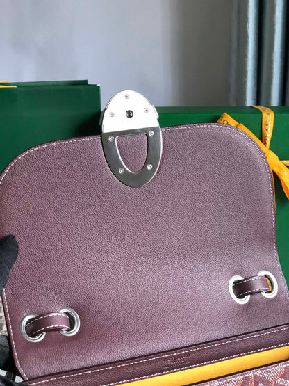 233 BAG 25 IN WINE RED CALFKIN AND GOYARDINE CANVAS