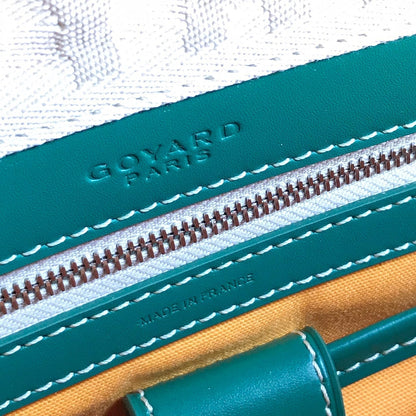SAINT JEANNE BAG 35 IN GREEN GOYARDINE CANVAS AND CALFSKIN