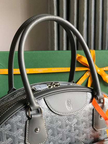 SAINT JEANNE BAG 35 IN GREY GOYARDINE CANVAS AND CALFSKIN