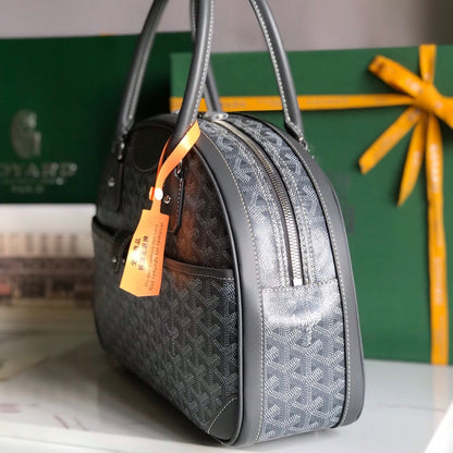 SAINT JEANNE BAG 35 IN GREY GOYARDINE CANVAS AND CALFSKIN