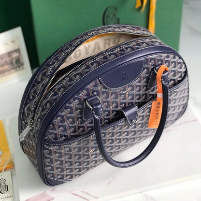 SAINT JEANNE BAG 35 IN OXFORD BLUE GOYARDINE CANVAS AND CALFSKIN