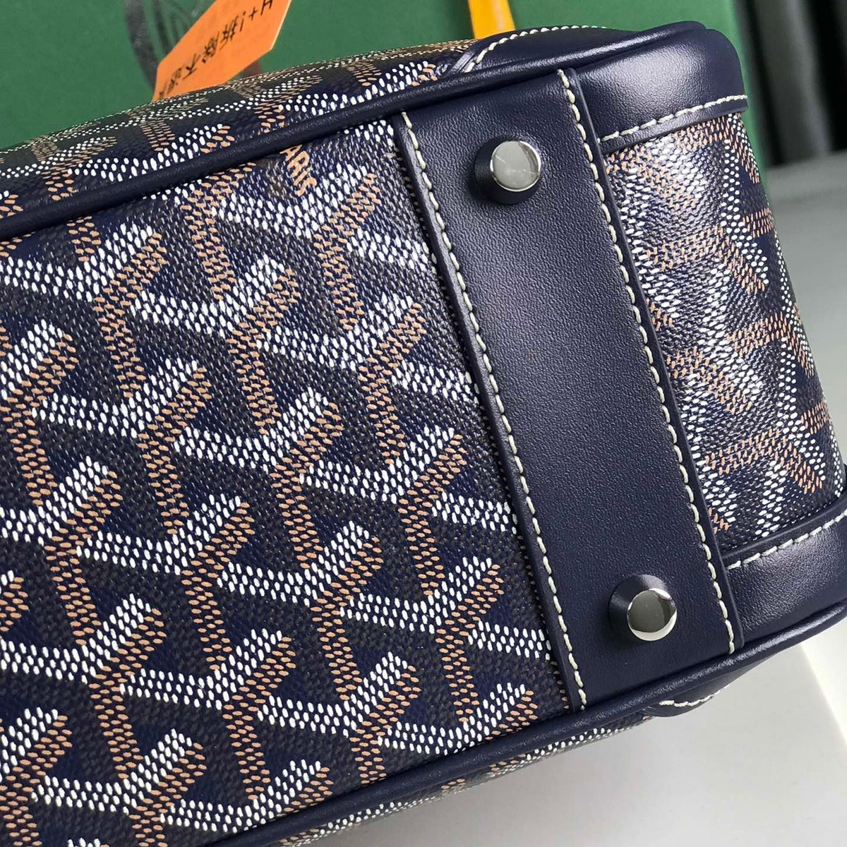 SAINT JEANNE BAG 35 IN OXFORD BLUE GOYARDINE CANVAS AND CALFSKIN