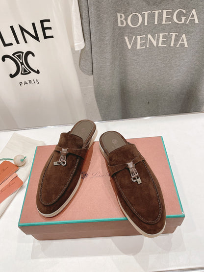 LP CHARMS WALK BABOUCHE LOAFERS BROWN SUEDE