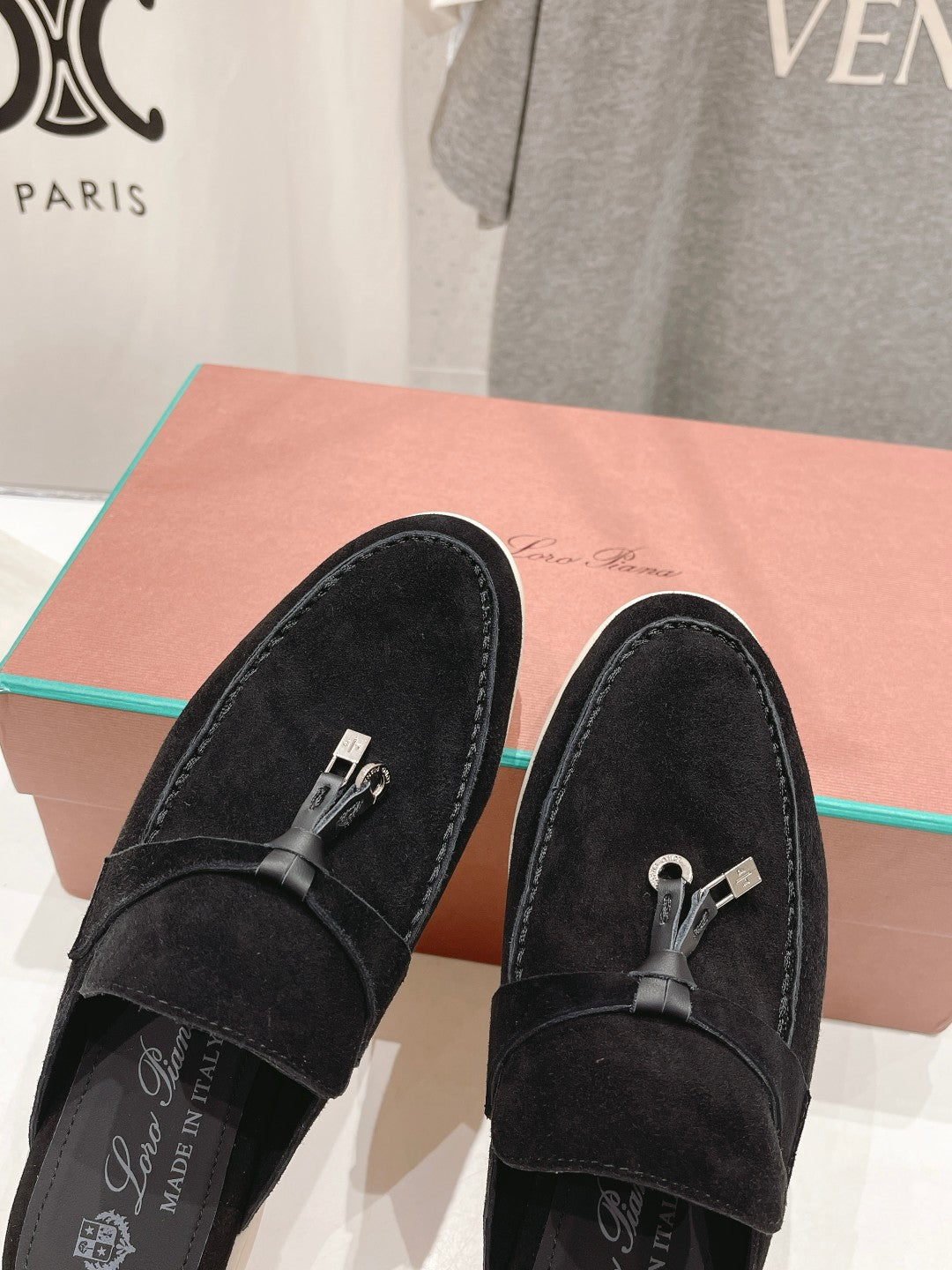 LP CHARMS WALK BABOUCHE LOAFERS BLACK SUEDE