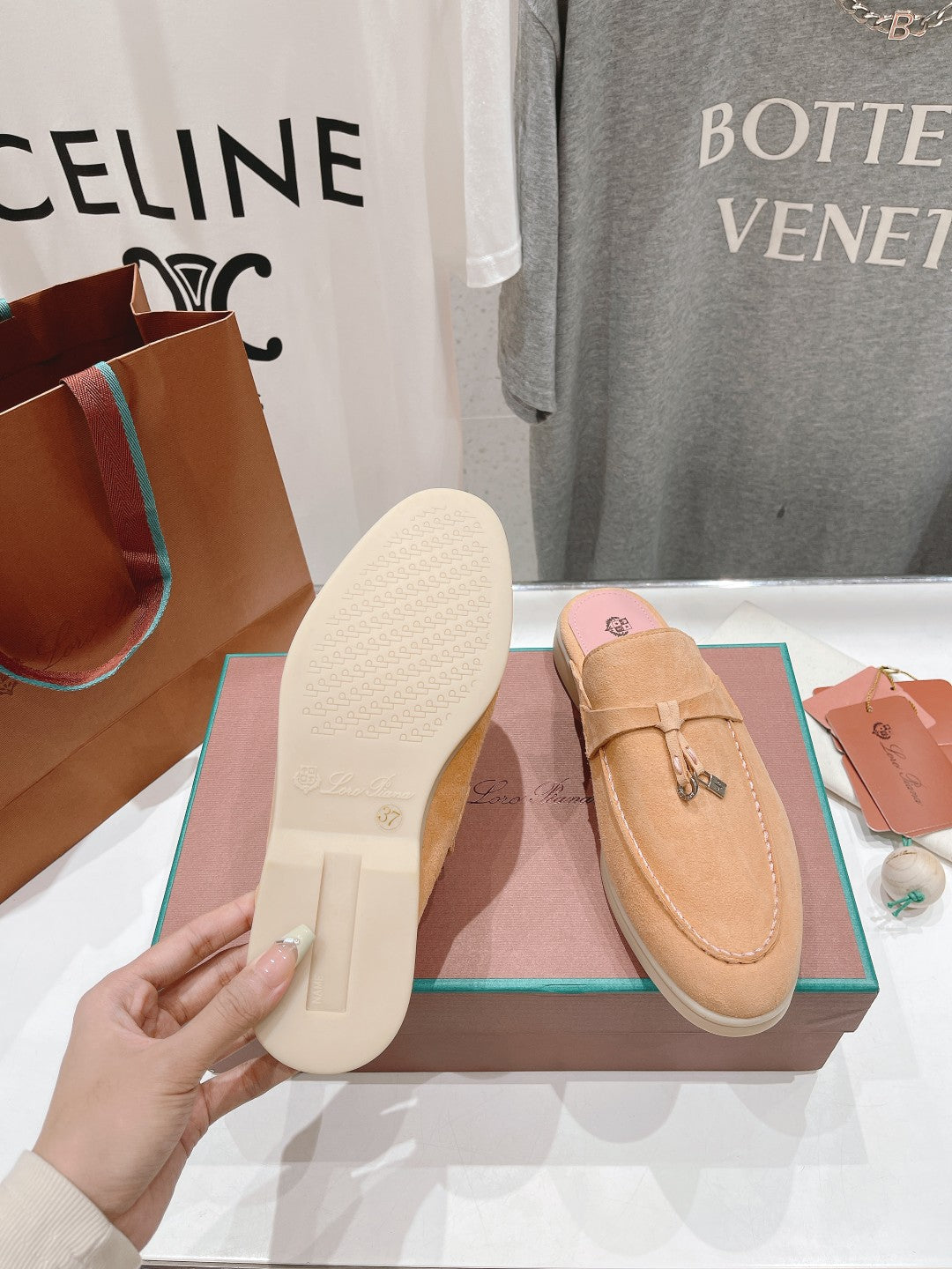 LP CHARMS WALK BABOUCHE LOAFERS CANTALOUPE SUEDE