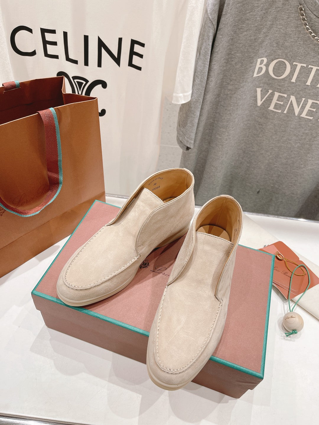 LP HIGH TOP OPEN WALK LOAFERS BEIGE SUEDE