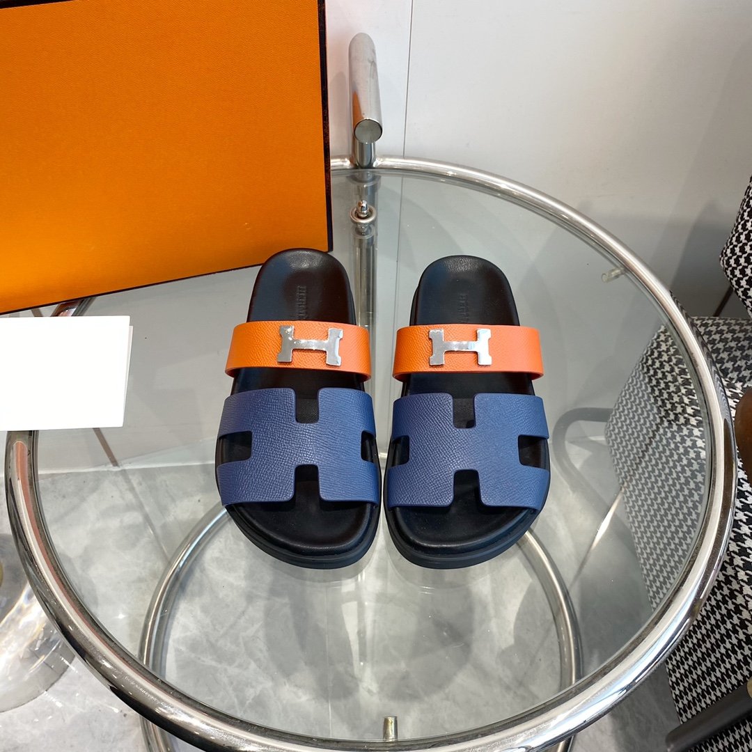 Chypre Sandal Charcoal Blue Leather