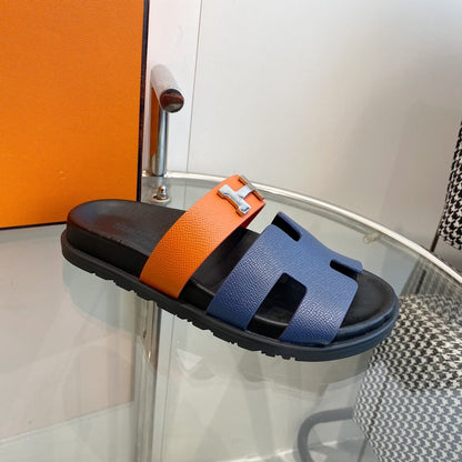 Chypre Sandal Charcoal Blue Leather