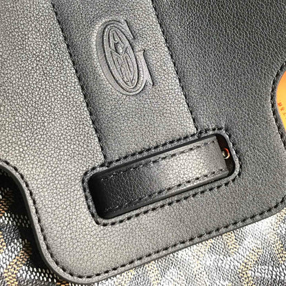 SAIGON SOUPLE BAG 34 IN BLACK GOYARDINE CANVAS AND CALFSKIN