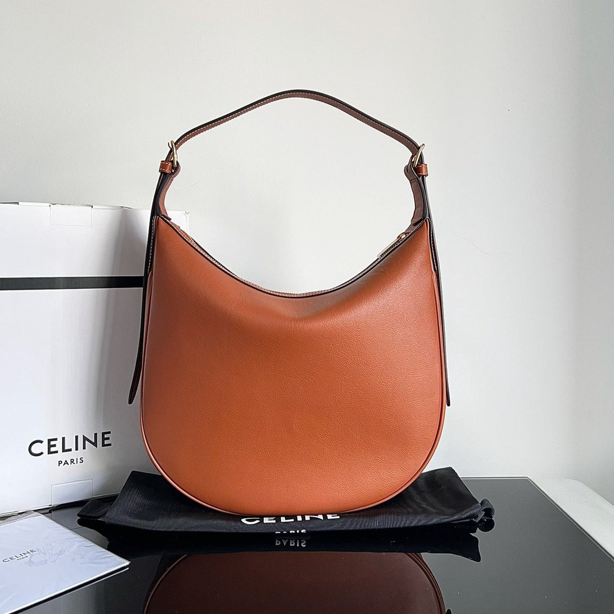 TRIOMPHE 31 TAN BROWN CALFSKIN