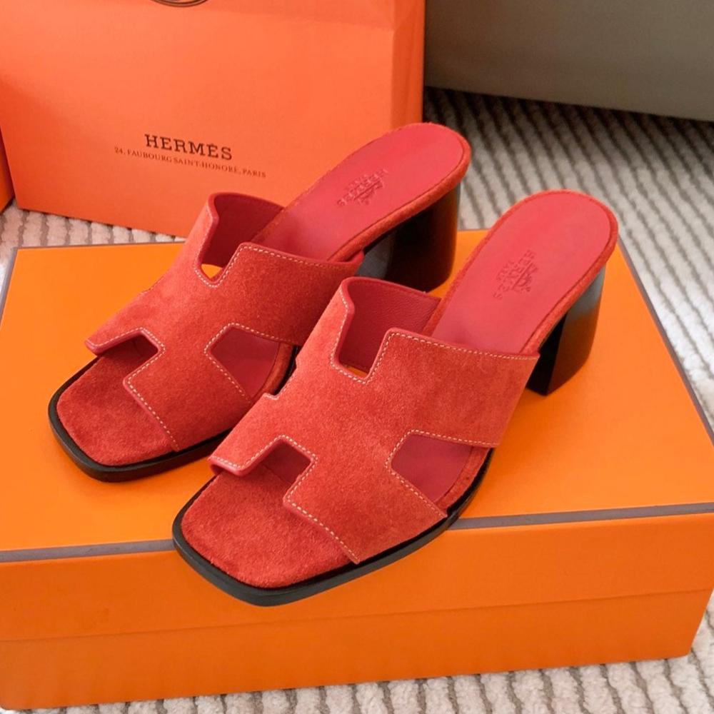 HELIA 60 SANDAL IN CHERRY RED SUEDE