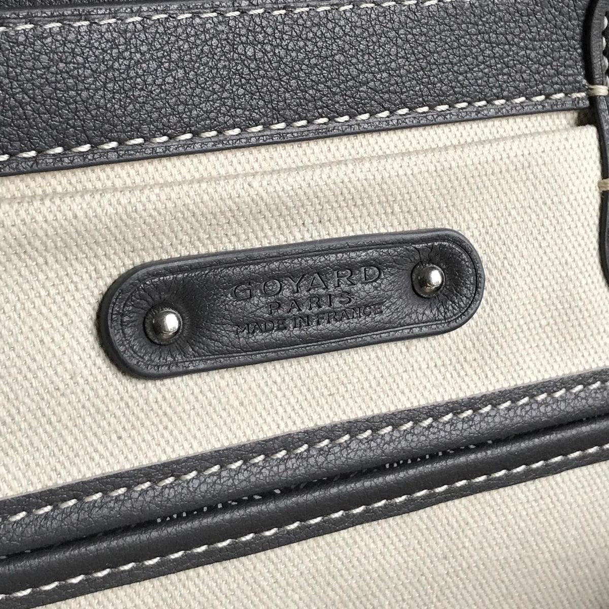 SAIGON SOUPLE BAG 34 IN GREY GOYARDINE CANVAS AND CALFSKIN