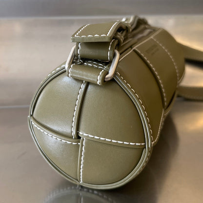 SMALL CYLINDER CASSETTE 21 IN TOBACCO BROWN CALFSKIN