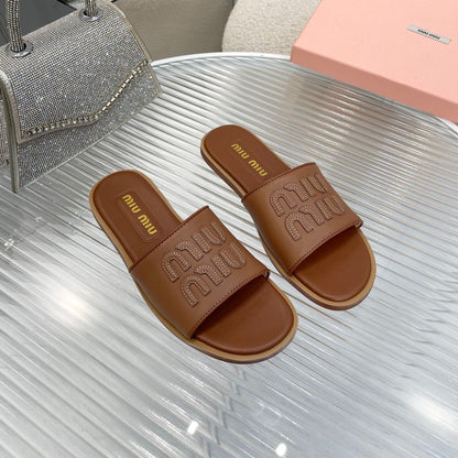 Slippers Brown Leather