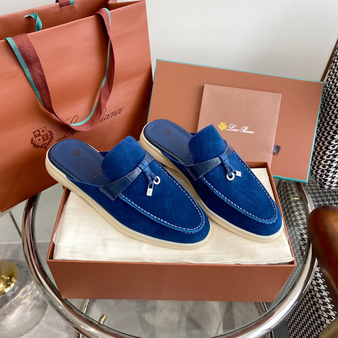 LP CHARMS WALK BABOUCHE LOAFERS NAVY SUEDE