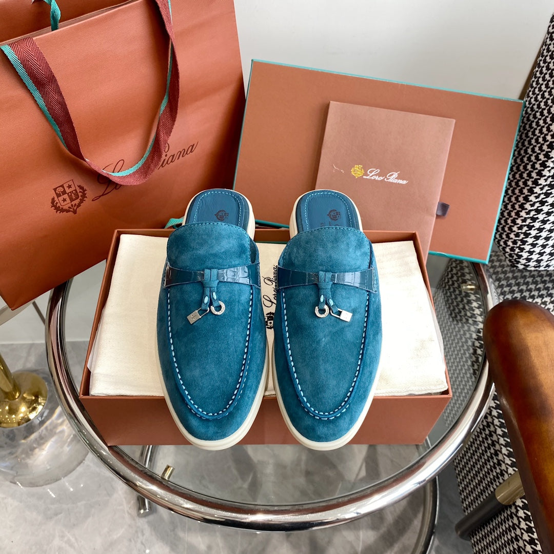 LP CHARMS WALK BABOUCHE LOAFERS OCEAN SUEDE