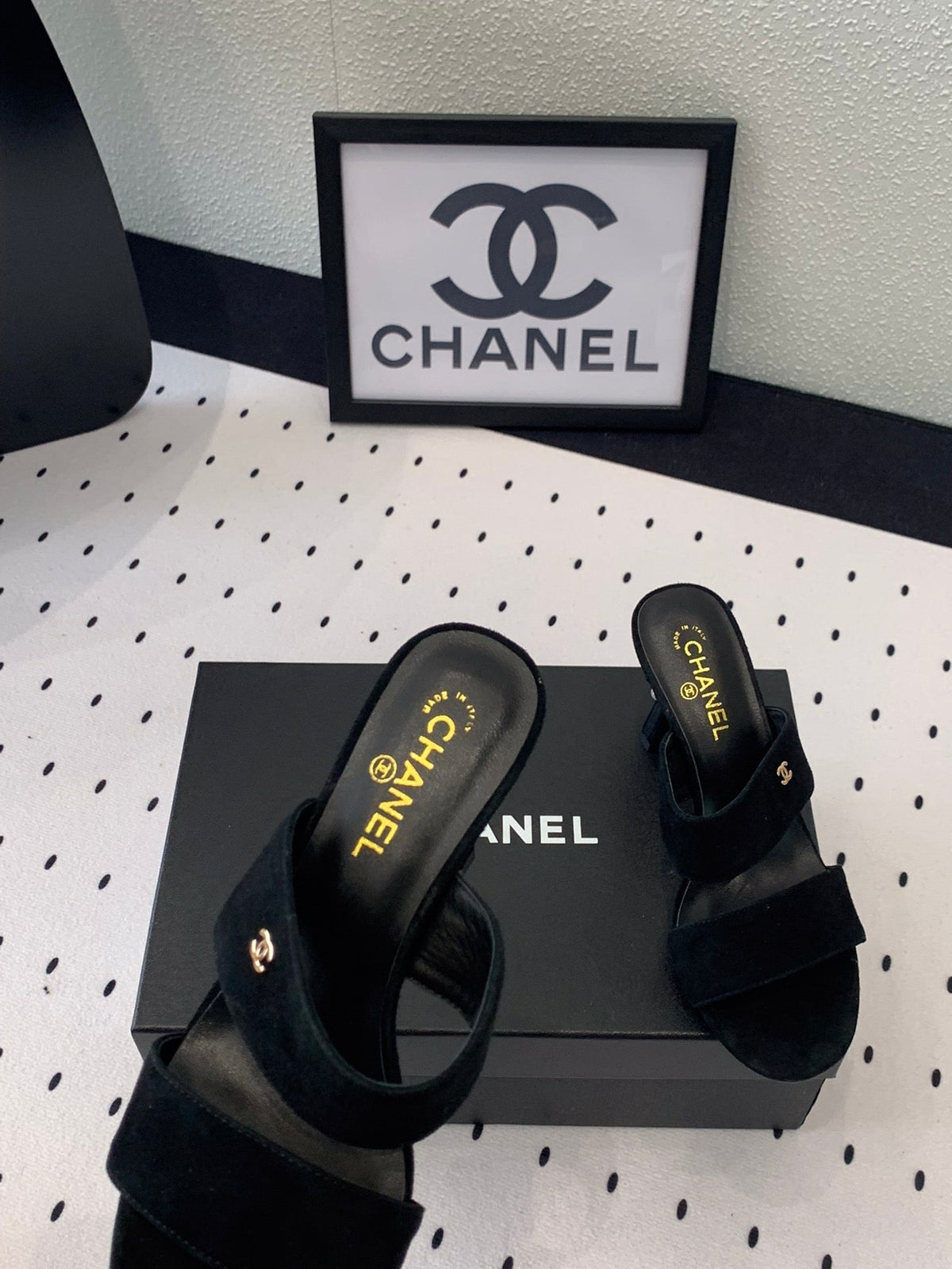 MULES black LAMBSKIN