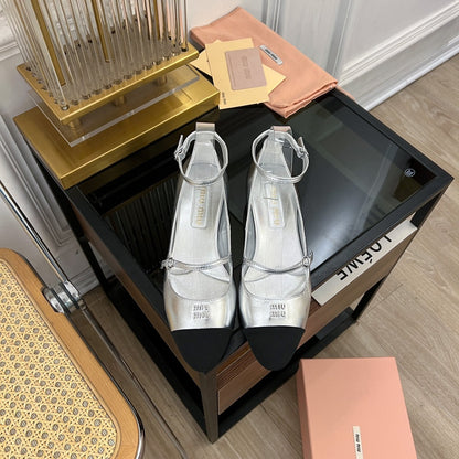 Sandal Ballets Silver Sheepskin
