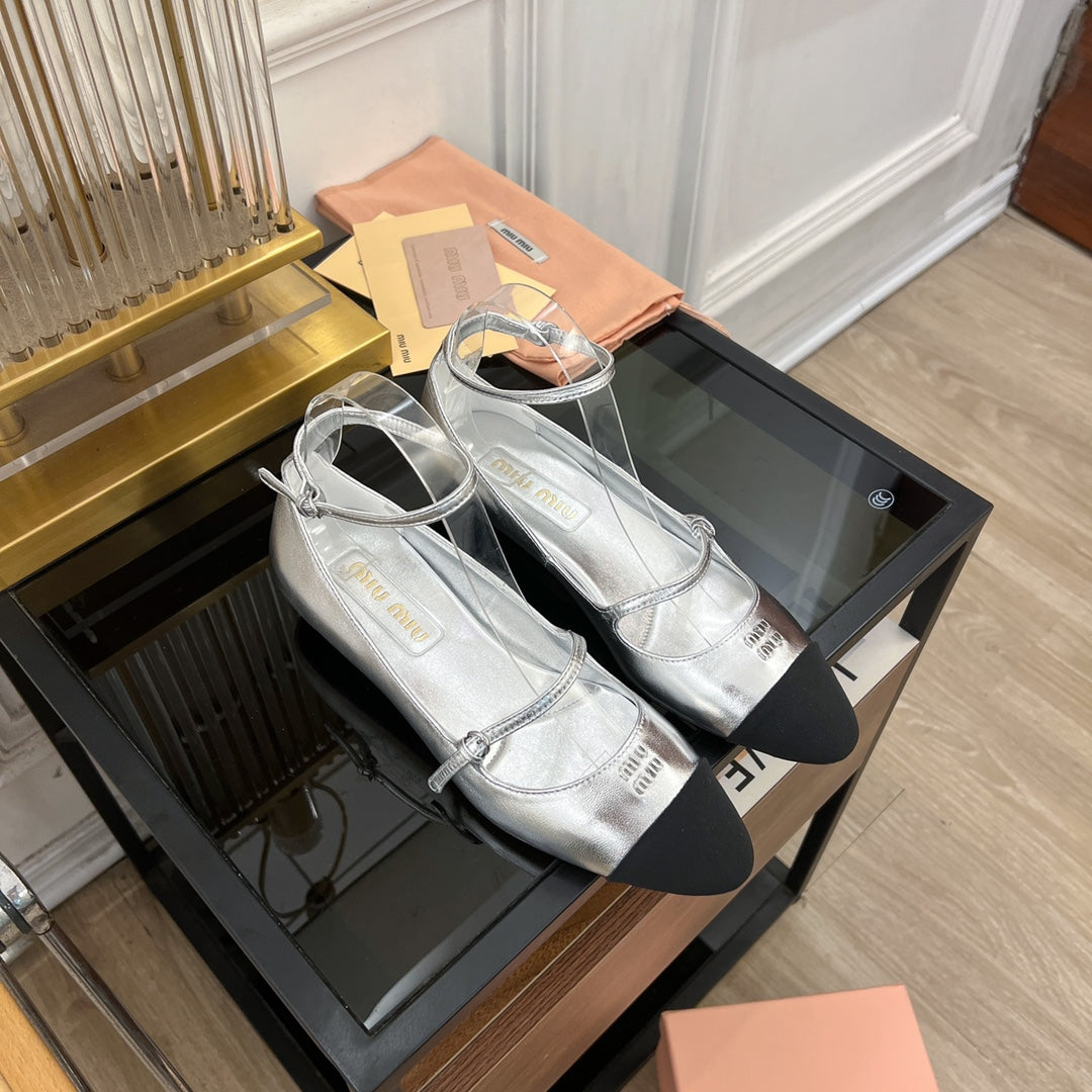 Sandal Ballets Silver Sheepskin