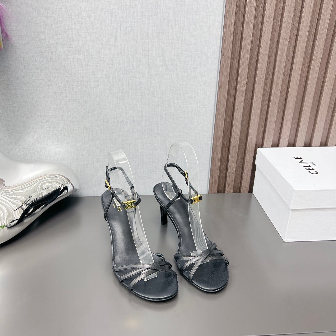 CUIR TRIOMPHE SANDAL IN LAMBSKIN BLACK