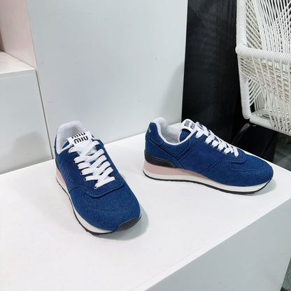 Azure Color Sneakers Canvas