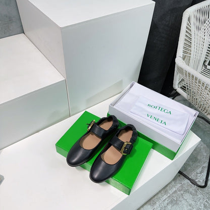 ASTAIRE MARY-JANE BALLERINA IN BLACK CALFSKIN