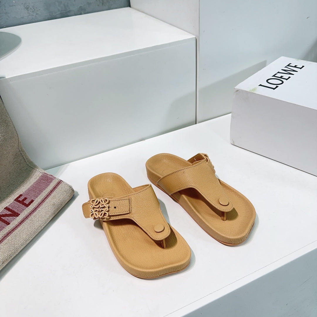 LW THONG SANDALS NAPLES YELLOW CALFSKIN
