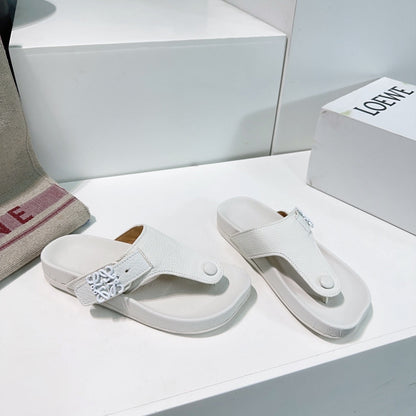 LW THONG SANDALS WHITE CALFSKIN
