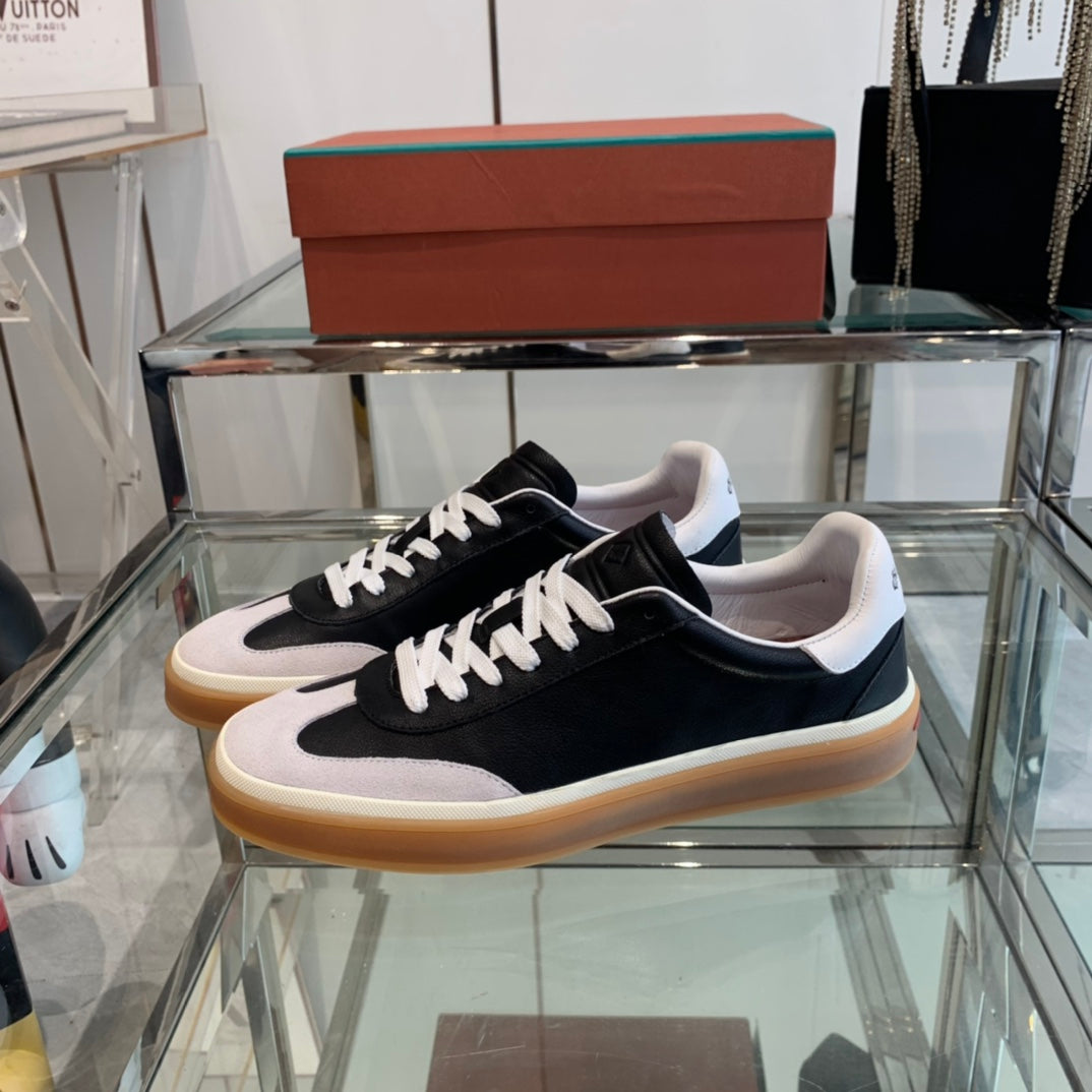 LP TENNIS WALK SNEAKERS BLACK AND BEIGE CALFSKIN