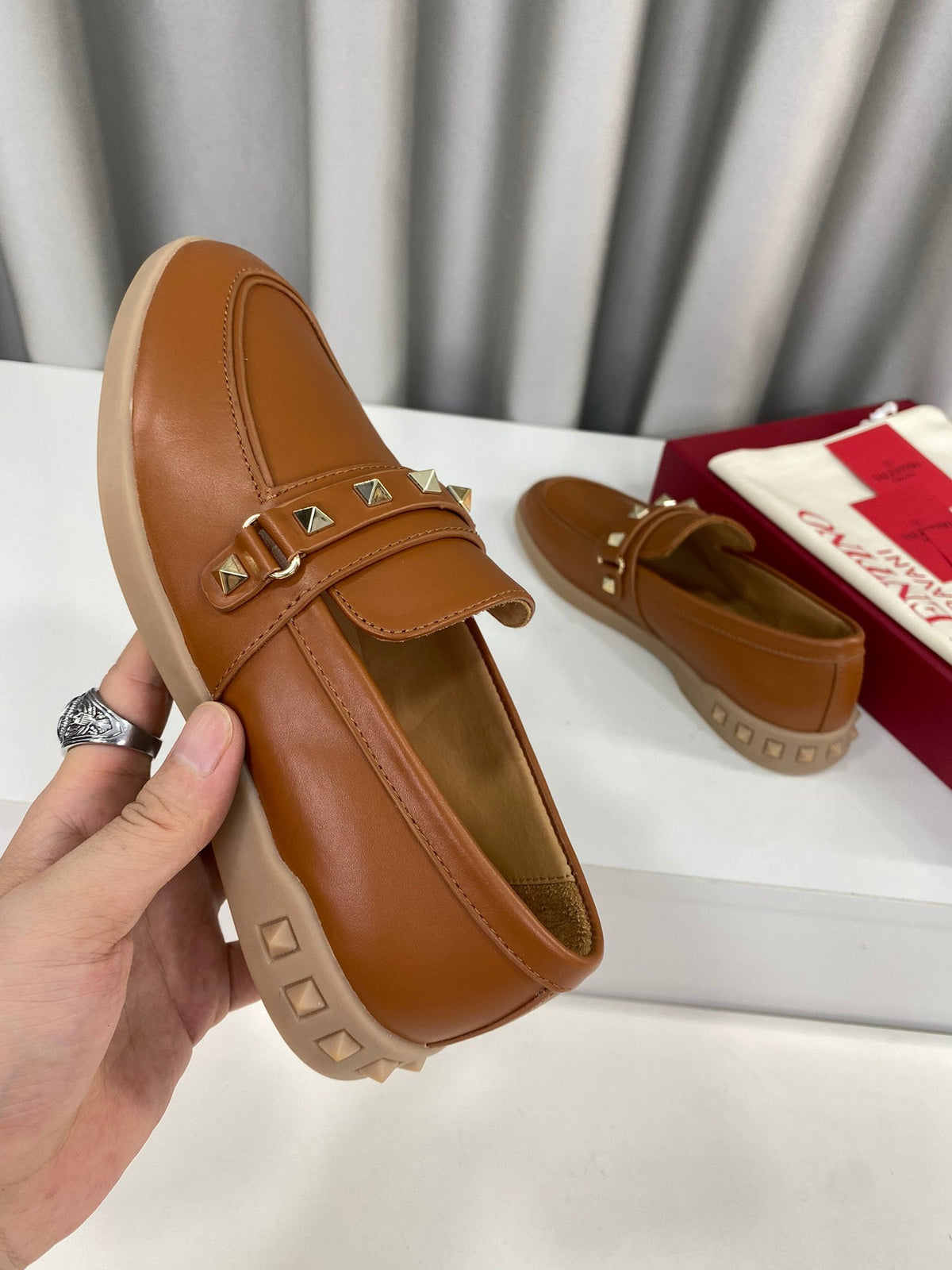 LEISURE FLOWS SPLIT LOAFER IN BRONZE BROWN CALFSKIN