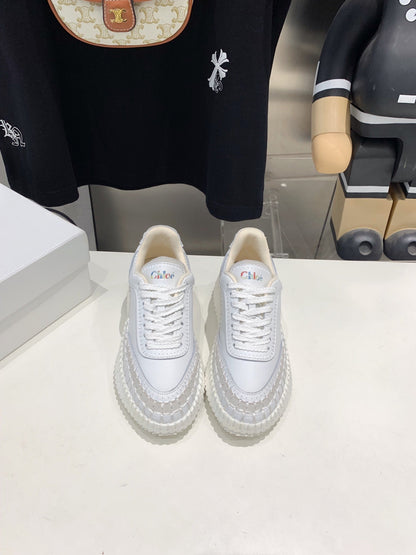 NAMA SNEAKER 5 CM IN WHITE CALFSKIN