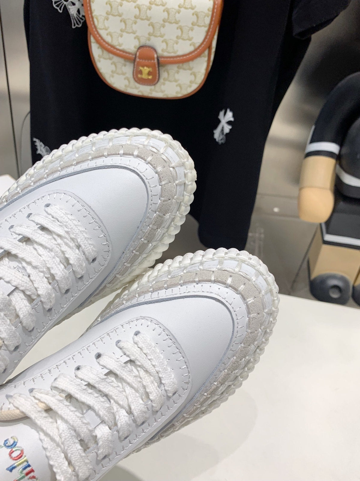 NAMA SNEAKER 5 CM IN WHITE CALFSKIN