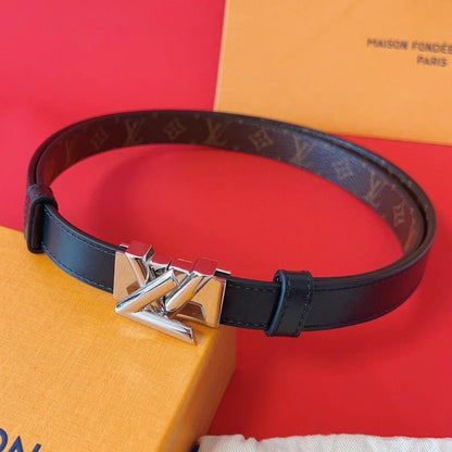 LV GO-14 20MM BELT IN BLACK CALFSKIN SILVER HARDWARE