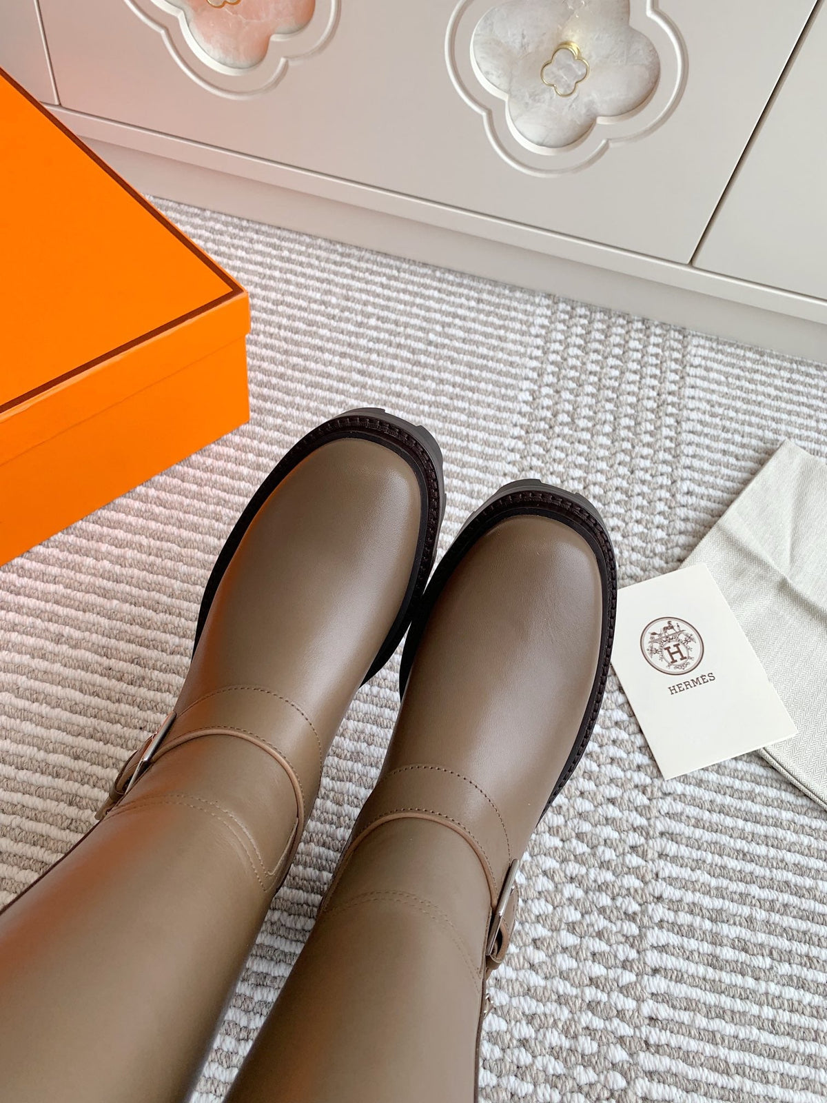 JAIME BOOT IN CEDAR BROWN CALFSKIN