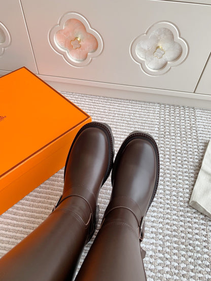 JAIME BOOT IN CHOCOLATE BROWN CALFSKIN