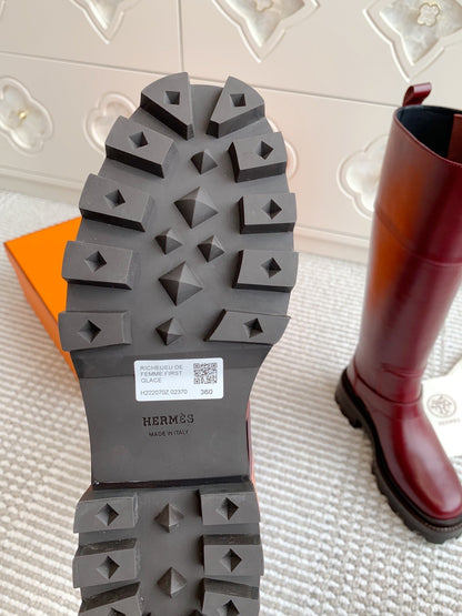 JAIME BOOT IN BURGUNDY RED CALFSKIN