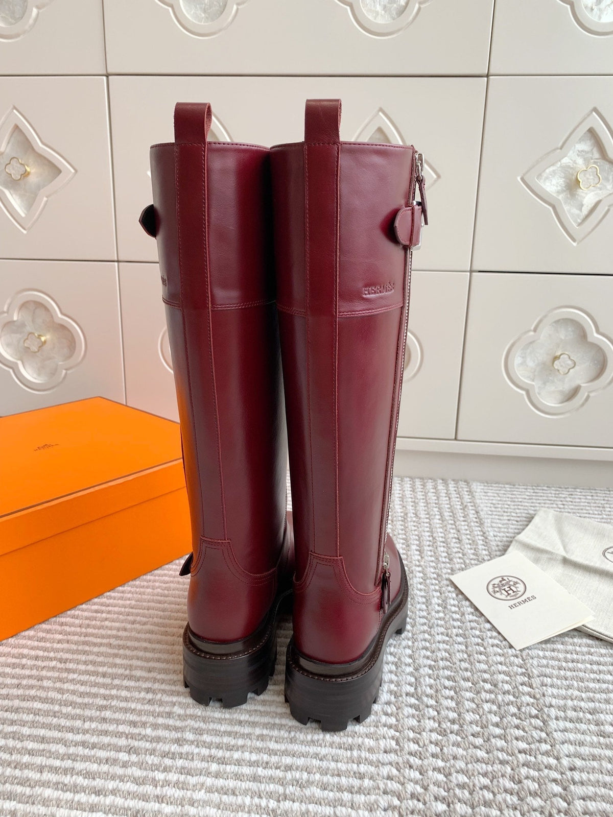 JAIME BOOT IN BURGUNDY RED CALFSKIN