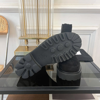 ANKLE BOOTS 4.5 CM IN BLACK LAMB SUEDE